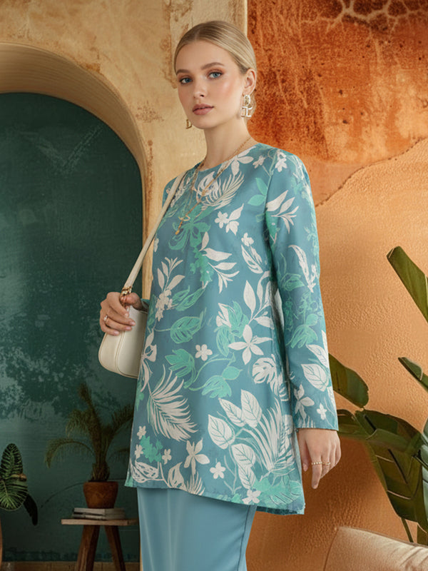BAJU KURUNG PAHANG MODEN DELANEY (TURQUOISE)